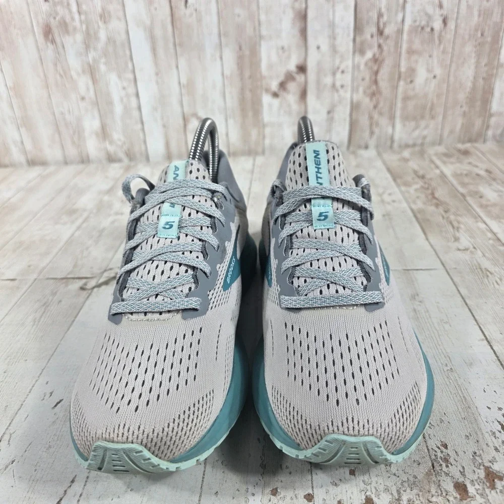 Brooks Anthem 5 Womens Grey Teal Running Shoes 1203651B028 Size 7 B Medium